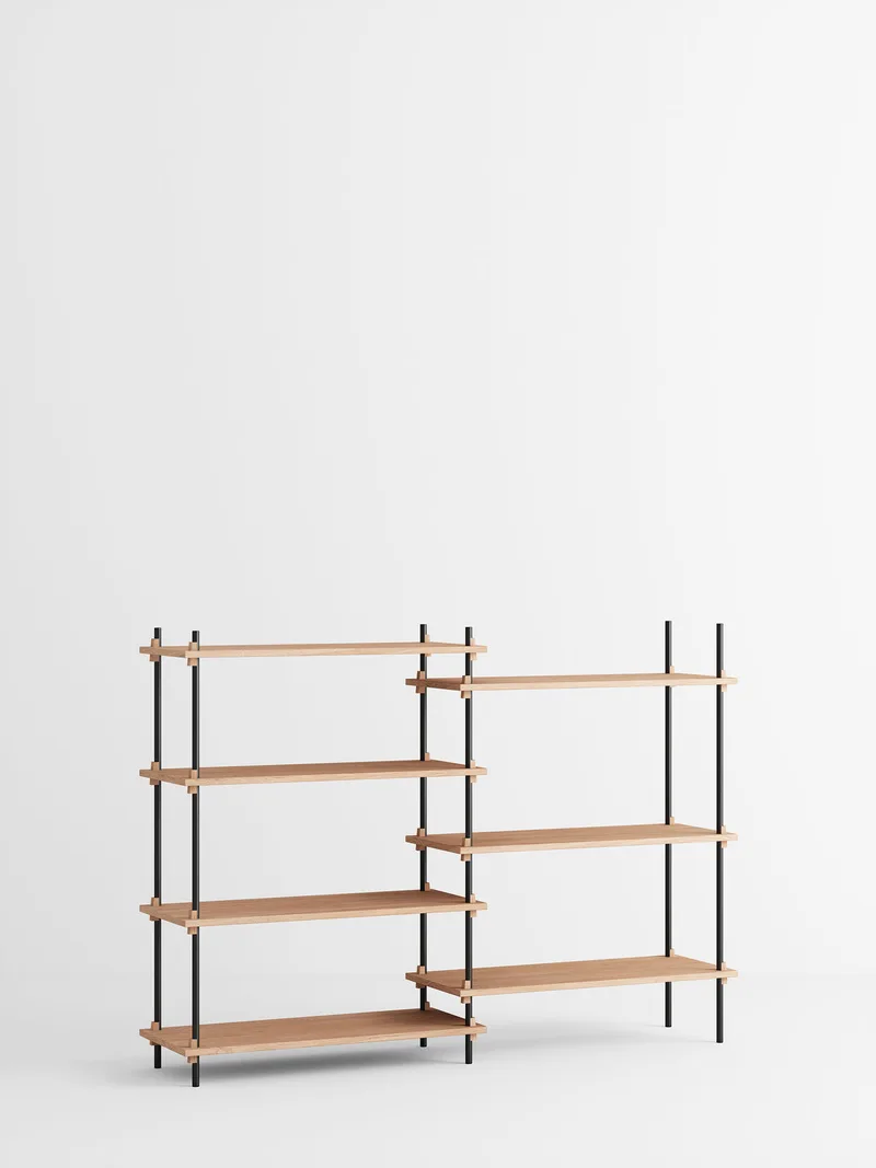 Shelving System – s.115.2.A de MOEBE en Oak/Black – photo du produit 3 sur 3