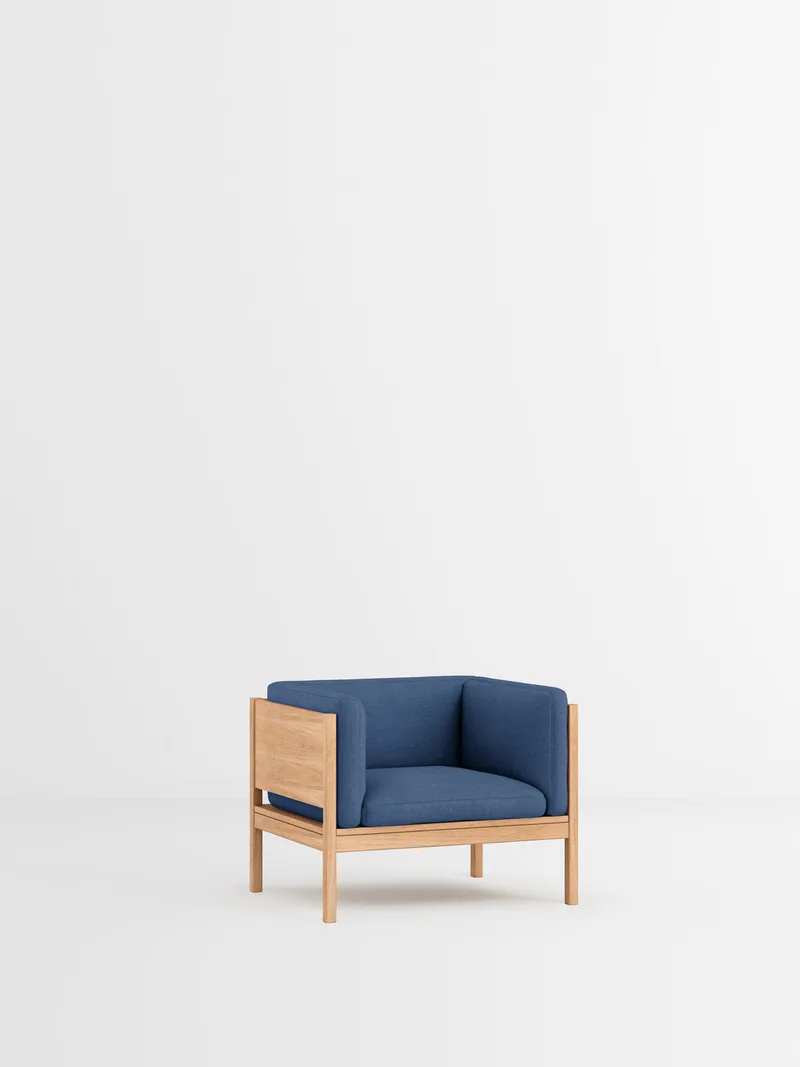 Lounge Chair van MOEBE in Re-Wool 2, Re-Wool 2 – 767, Oak – productfoto