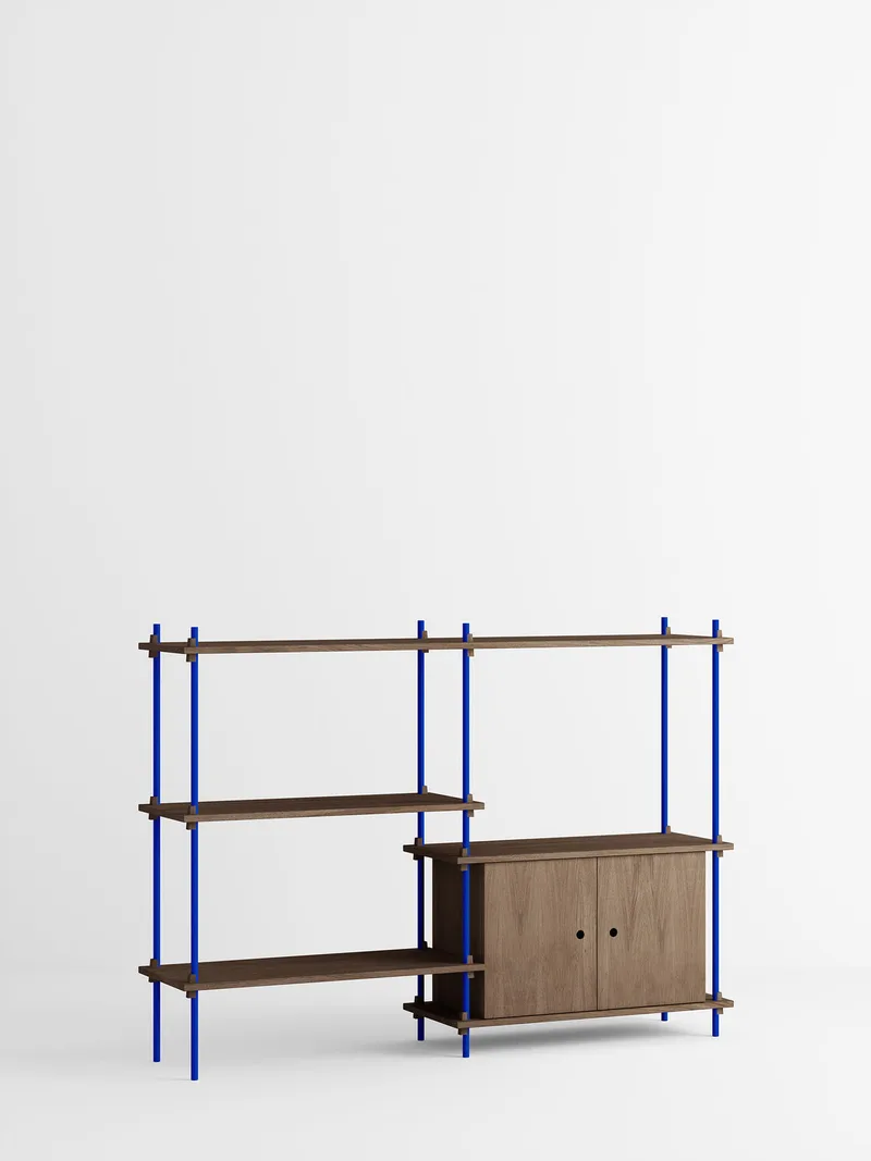 Shelving System – s.115.2.C de MOEBE en Smoked-Oak/Deep-Blue – photo du produit 4 sur 4