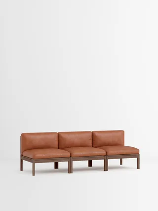 3 Seater Sofa van MOEBE in Leather, Cognac Leather, Smoked Oak – productfoto 35 van 35