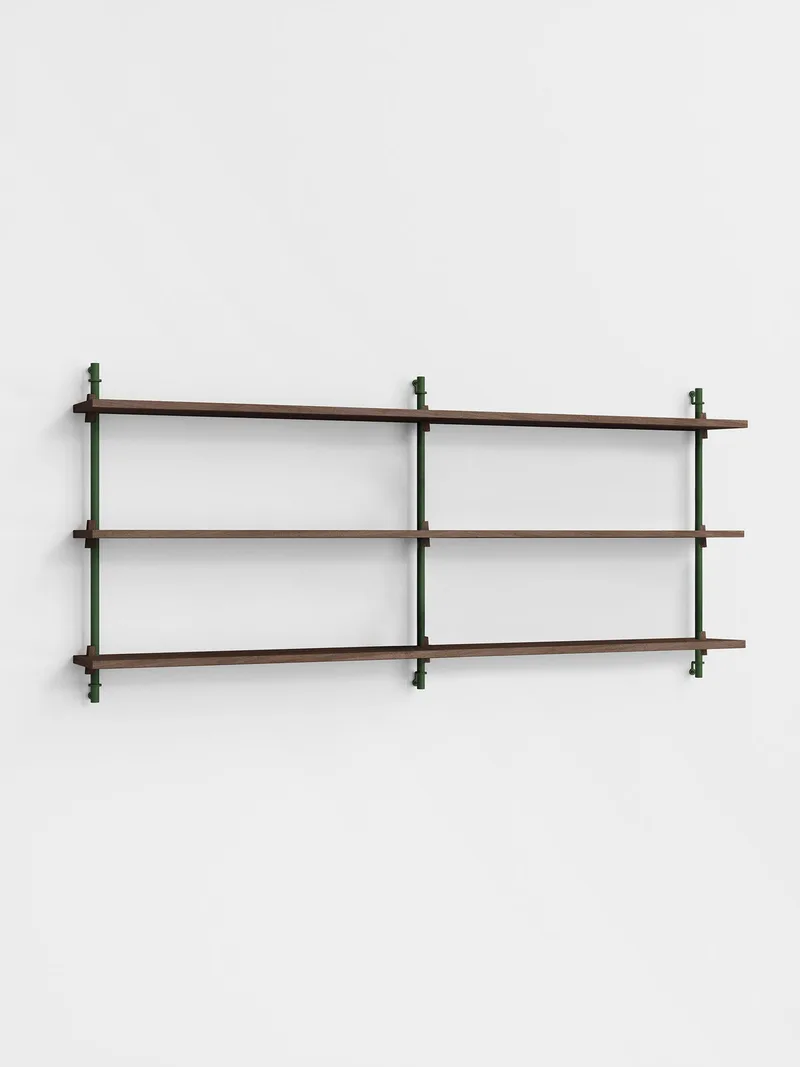 Wall Shelving – ws.65.2.B van MOEBE in Smoked-Oak/Pine-Green – productfoto 14 van 14