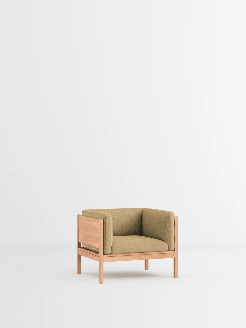 Lounge Chair van MOEBE in Moss, Moss 0021, Oak – productfoto