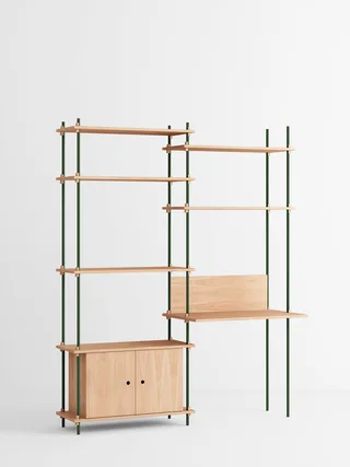 Shelving System – s.200.2.E van MOEBE in Oak/Pine-Green – productfoto 4 van 4