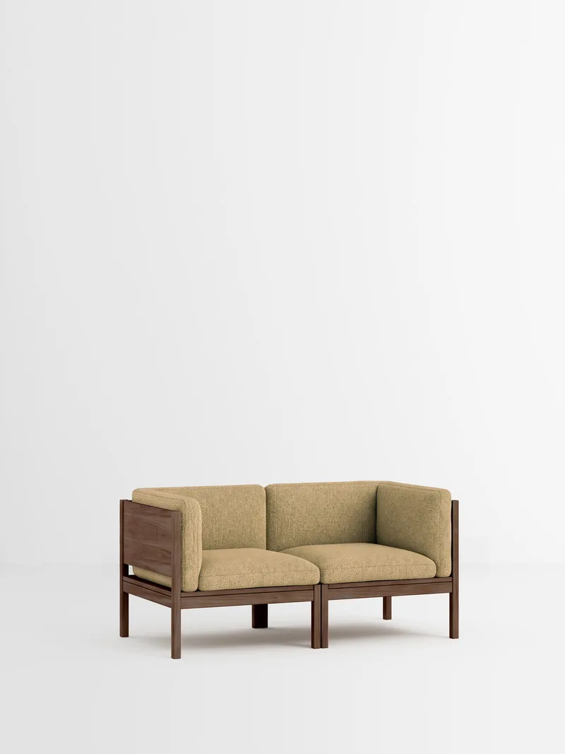 2 Seater Sofa with Sides by MOEBE in Moss, Moss 0021, Smoked Oak – product photo 35 of 35