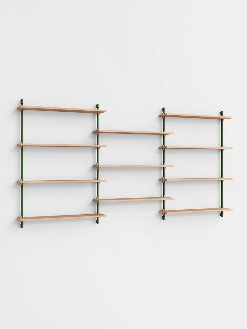 Wall Shelving – ws.115.3 de MOEBE en Oak/Pine-Green – photo du produit 4 sur 4