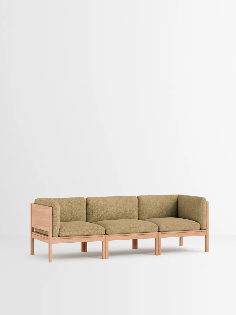 3 Seater Sofa with Sides de MOEBE en Moss, Moss 0021, Oak – photo du produit 35 sur 35