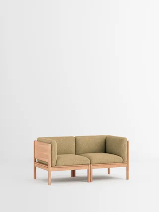 2 Seater Sofa with Sides by MOEBE in Moss, Moss 0021, Oak – product photo 35 of 35