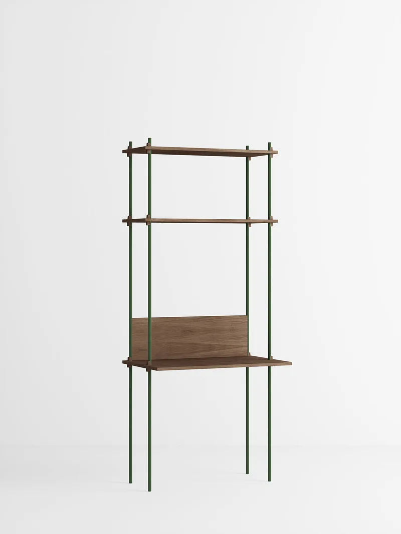 Shelving System – s.200.1.D by MOEBE in Smoked-Oak/Pine-Green – product photo 4 of 4