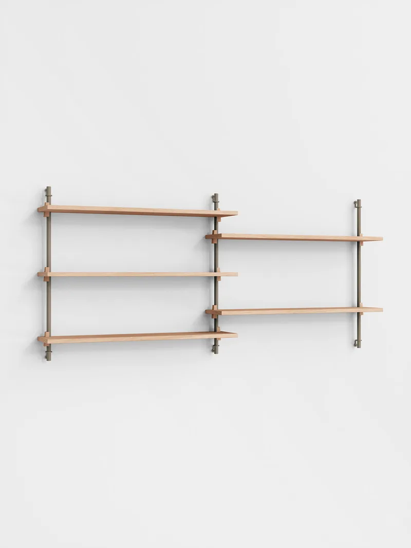 Wall Shelving – ws.65.2 de MOEBE en Oak/Warm-Grey – photo du produit 4 sur 4