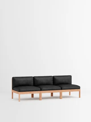 3 Seater Sofa by MOEBE in Leather, Black Leather, Oak – product photo 35 of 35