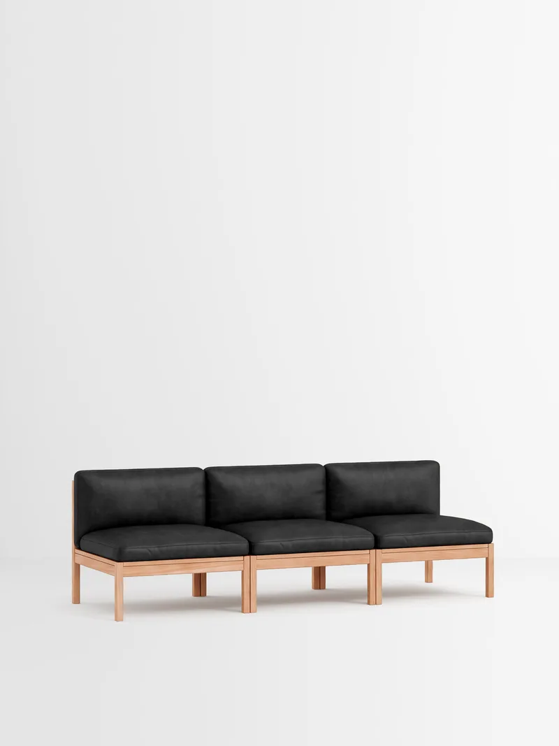3 Seater Sofa by MOEBE in Leather, Black Leather, Oak – product photo 35 of 35