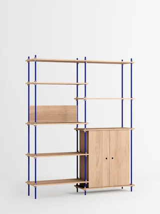 Shelving System – s.200.2.I by MOEBE in Oak/Deep-Blue – product photo 4 of 4