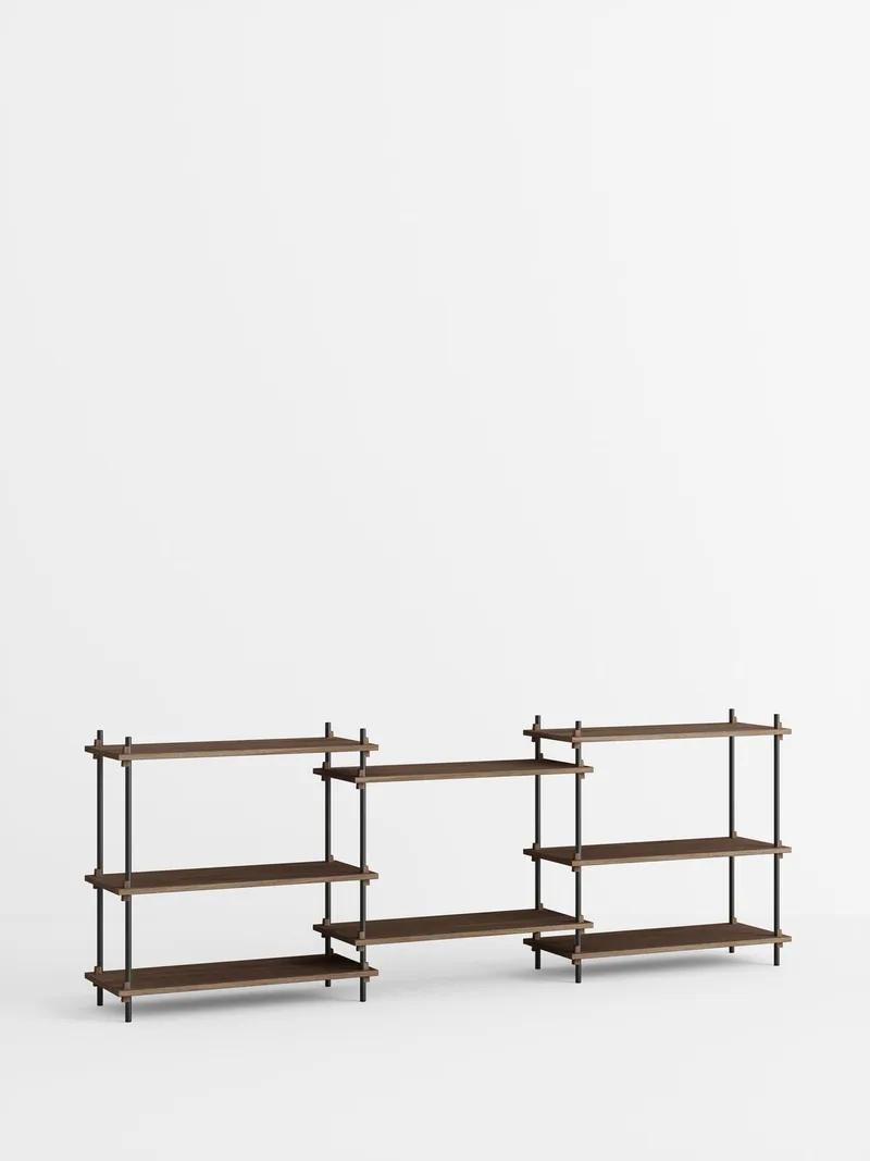 Shelving System – s.85.3.A de MOEBE en Smoked-Oak/Black – photo du produit 4 sur 4
