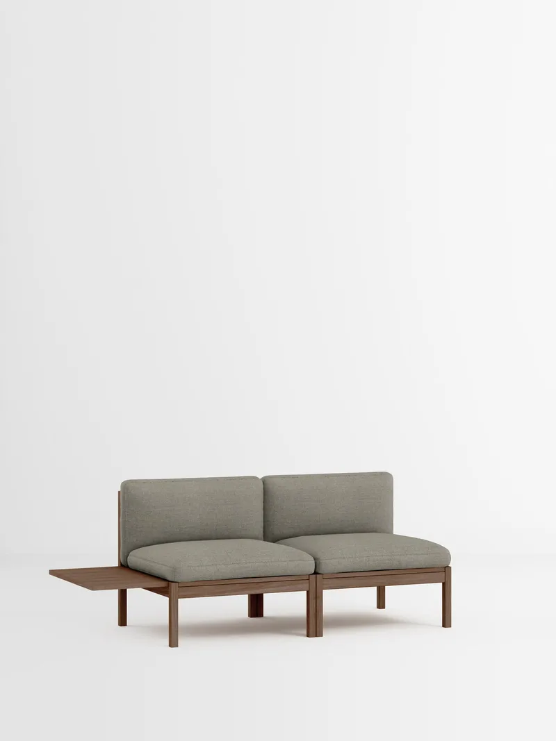 2 Seater Sofa with 1 Side Table von MOEBE in Re-Wool 2, Re-Wool 2 – 128, Smoked Oak – Produktfoto 35 von 35