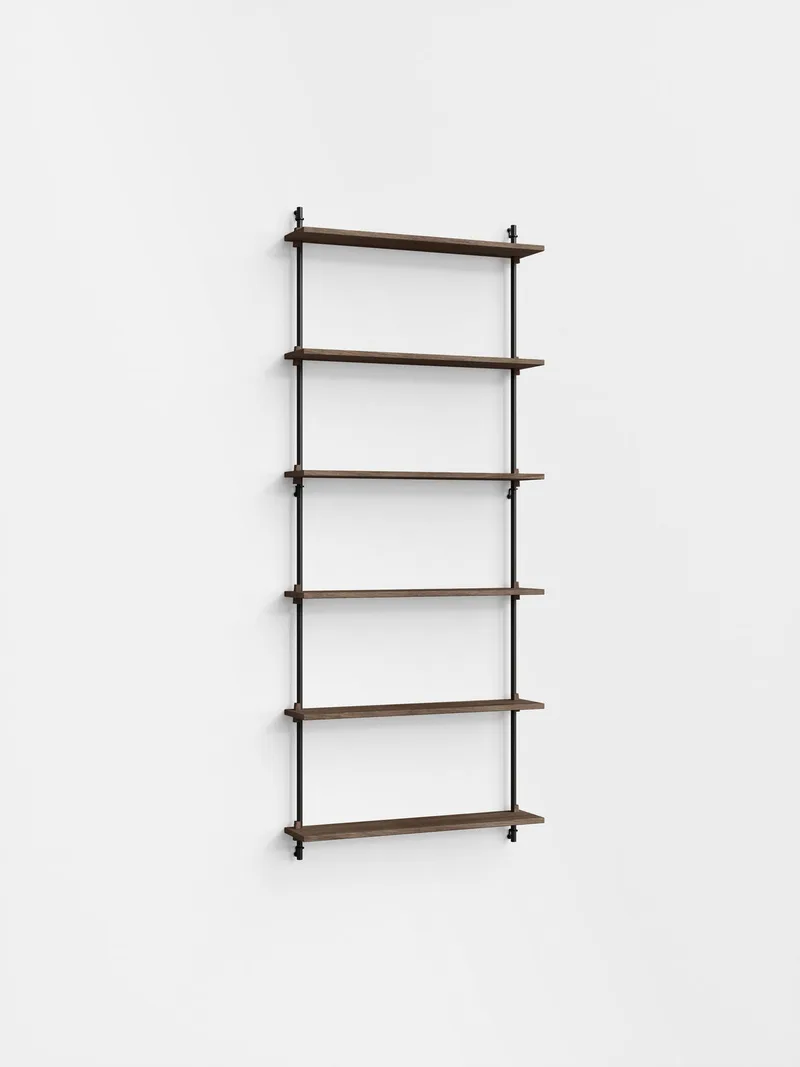 Wall Shelving – ws.200.1 de MOEBE en Smoked-Oak/Black – photo du produit 4 sur 4