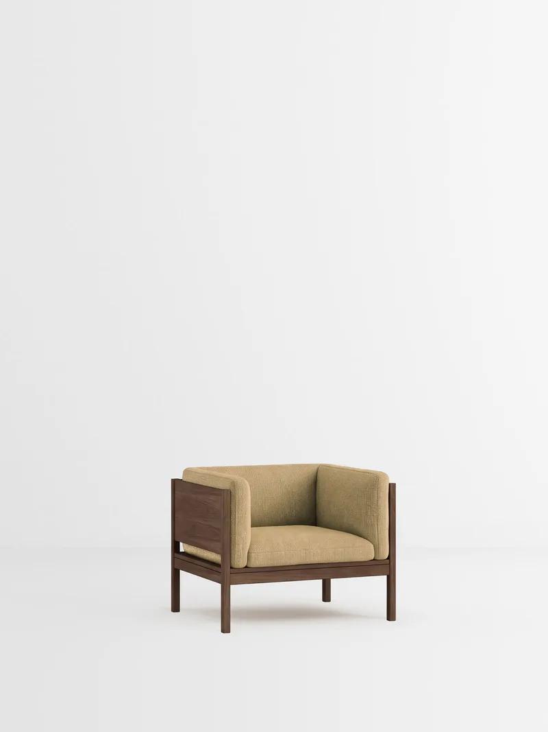Lounge Chair de MOEBE en Moss, Moss 0021, Smoked Oak – photo du produit