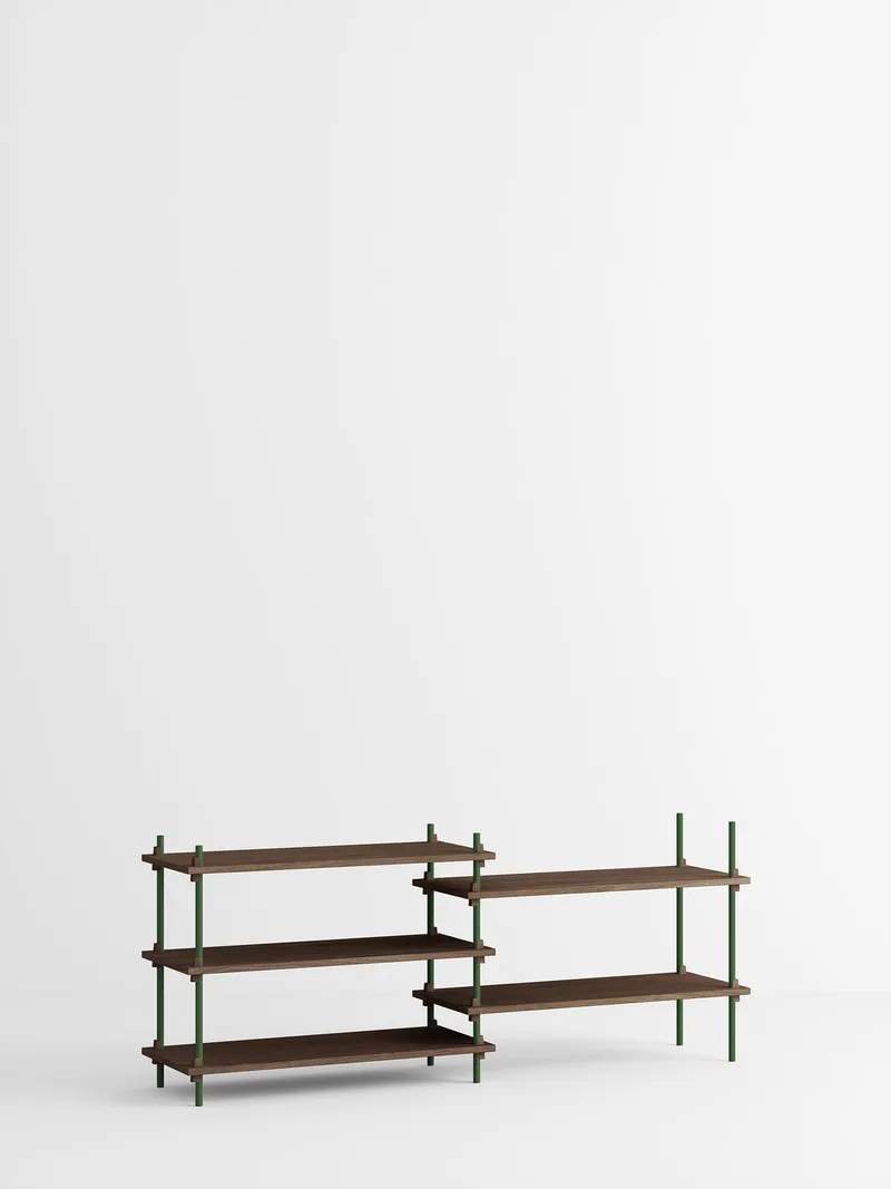 Shelving System – s.65.2.A von MOEBE in Smoked-Oak/Pine-Green – Produktfoto 4 von 4