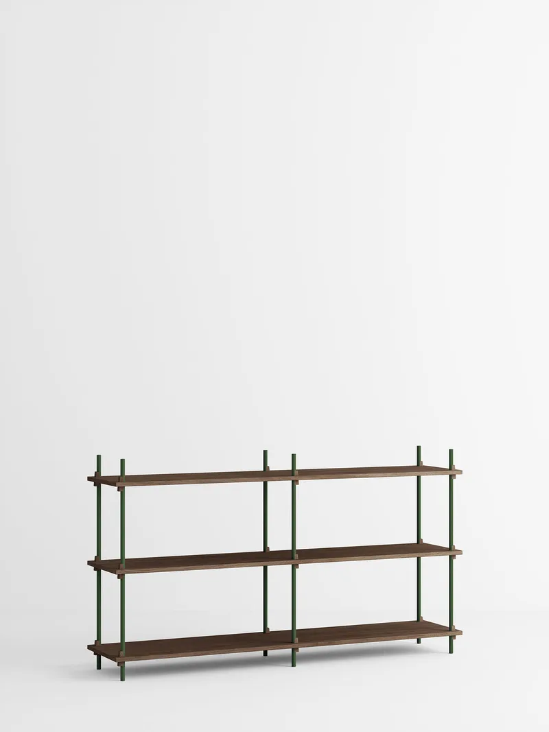 Shelving System – s.85.2.B van MOEBE in Smoked-Oak/Pine-Green – productfoto 4 van 4