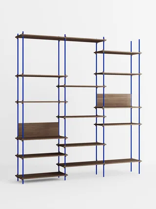 Shelving System – s.255.3.A van MOEBE in Smoked-Oak/Deep-Blue – productfoto 4 van 4