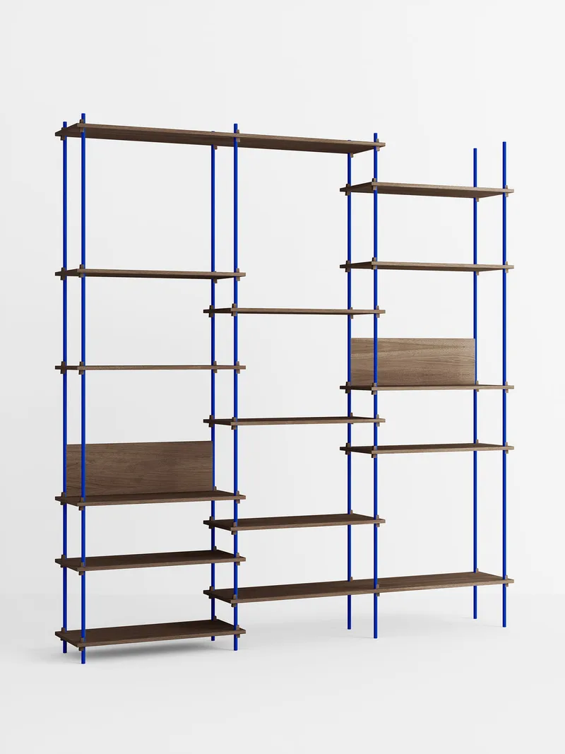 Shelving System – s.255.3.A van MOEBE in Smoked-Oak/Deep-Blue – productfoto 4 van 4