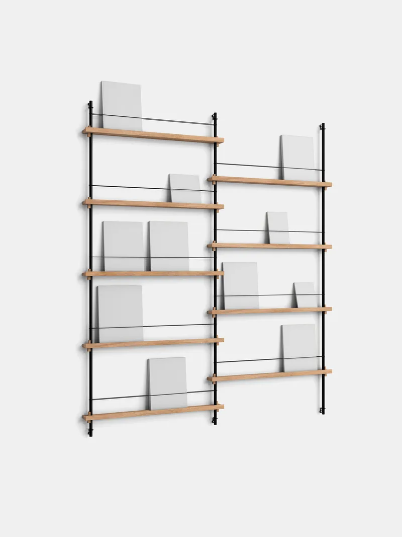 Magazine Shelving – MS.180.2 van MOEBE in Oak/Black – productfoto 11 van 11