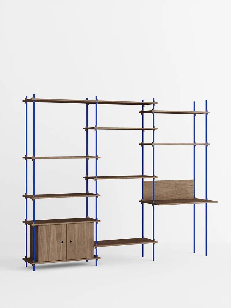 Shelving System – s.200.3.D by MOEBE in Smoked-Oak/Deep-Blue – product photo 4 of 4