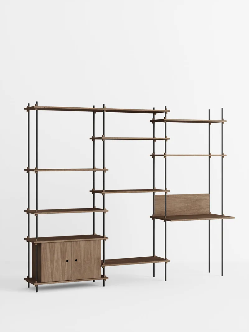 Shelving System – s.200.3.D van MOEBE in Smoked-Oak/Black – productfoto 4 van 4