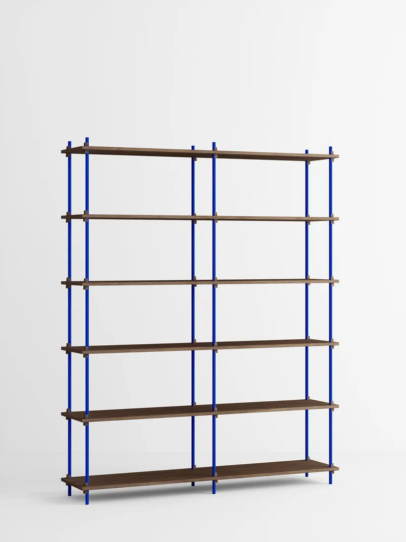Shelving System – s.200.2.B van MOEBE in Smoked-Oak/Deep-Blue – productfoto 4 van 4