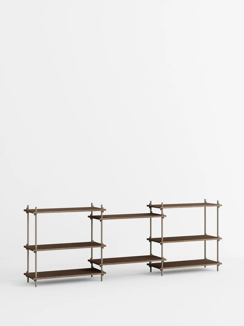 Shelving System – s.85.3.A van MOEBE in Smoked-Oak/Warm-Grey – productfoto 4 van 4