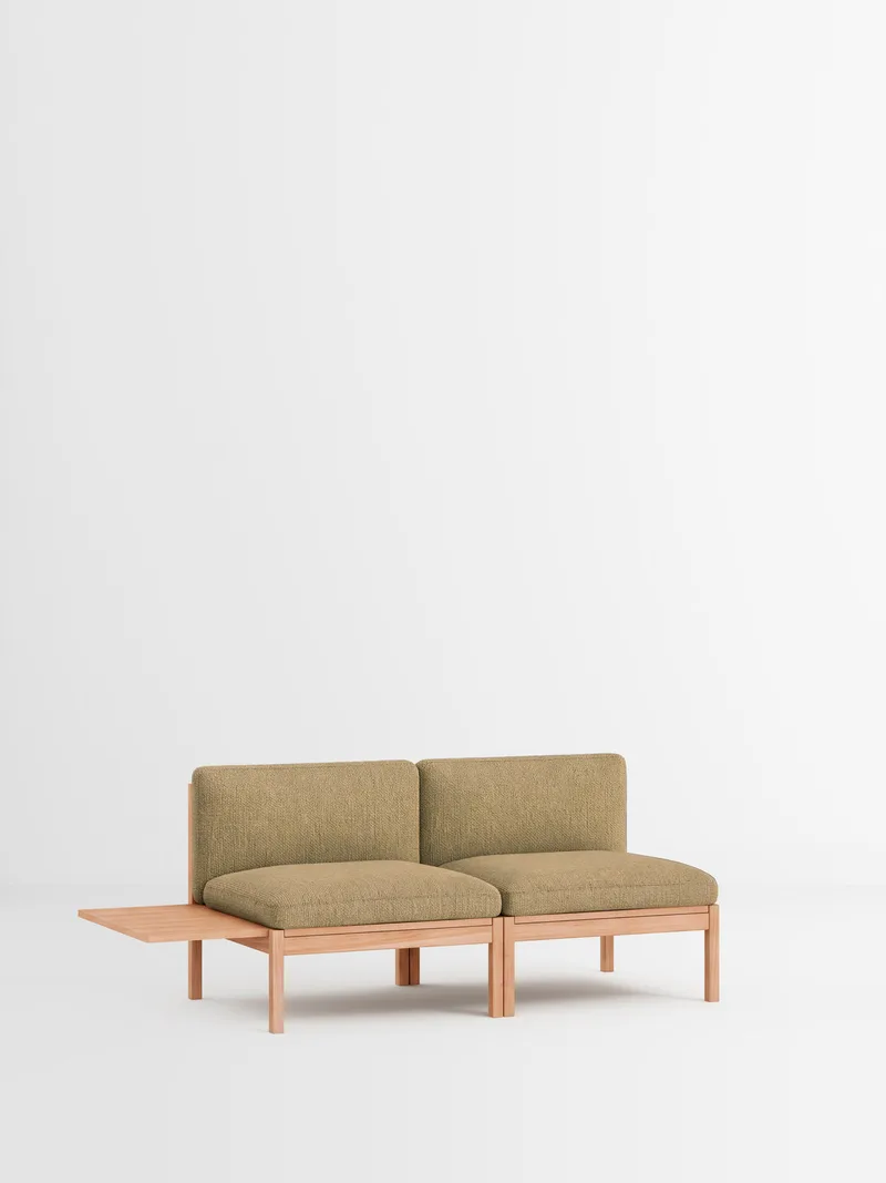 2 Seater Sofa with 1 Side Table von MOEBE in Moss, Moss 0021, Oak – Produktfoto 35 von 35