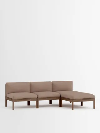 3 Seater Sofa with Chaise Longue van MOEBE in Field 2, Field 2 – 343, Smoked Oak – productfoto 33 van 33