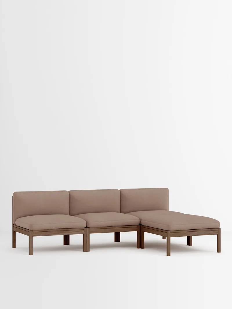 3 Seater Sofa with Chaise Longue van MOEBE in Field 2, Field 2 – 343, Smoked Oak – productfoto 33 van 33