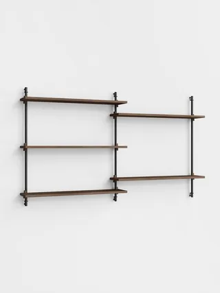 Wall Shelving – ws.85.2 de MOEBE en Smoked-Oak/Black – photo du produit 4 sur 4