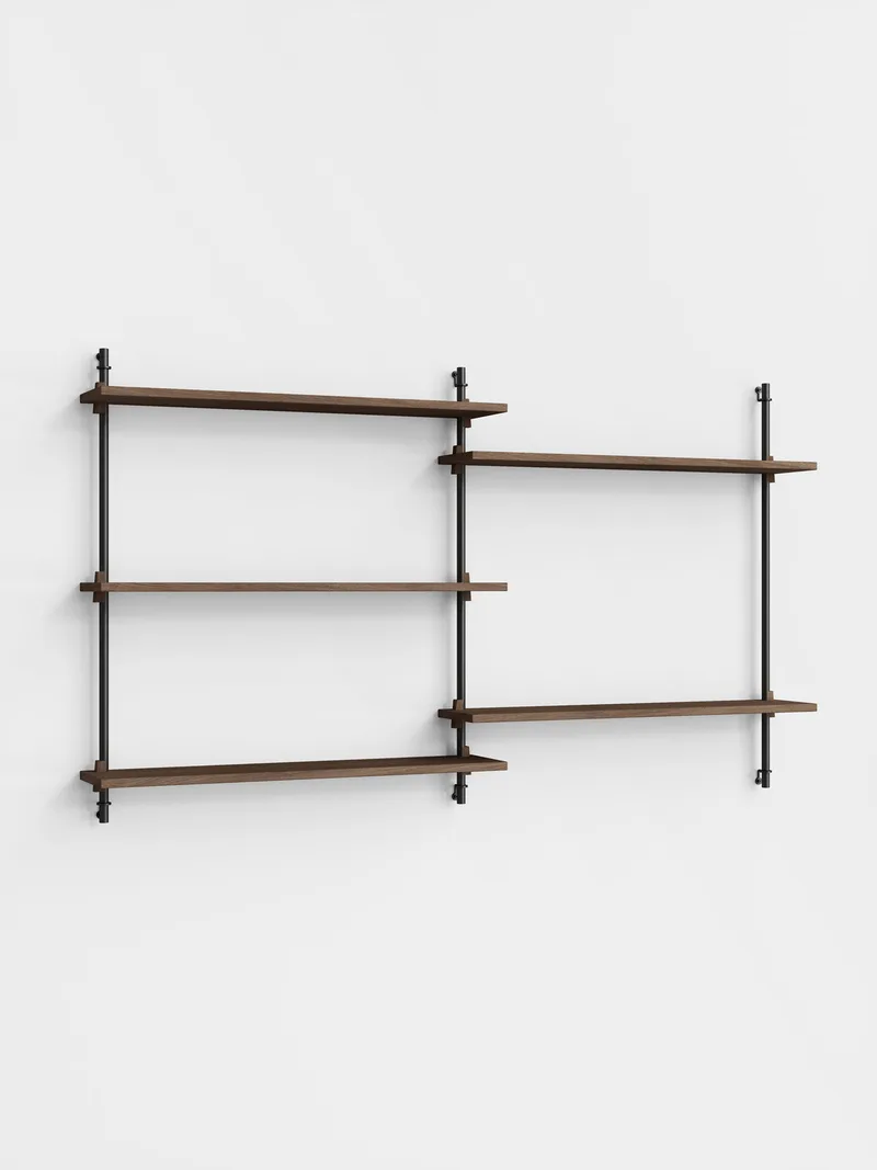 Wall Shelving – ws.85.2 de MOEBE en Smoked-Oak/Black – photo du produit 4 sur 4