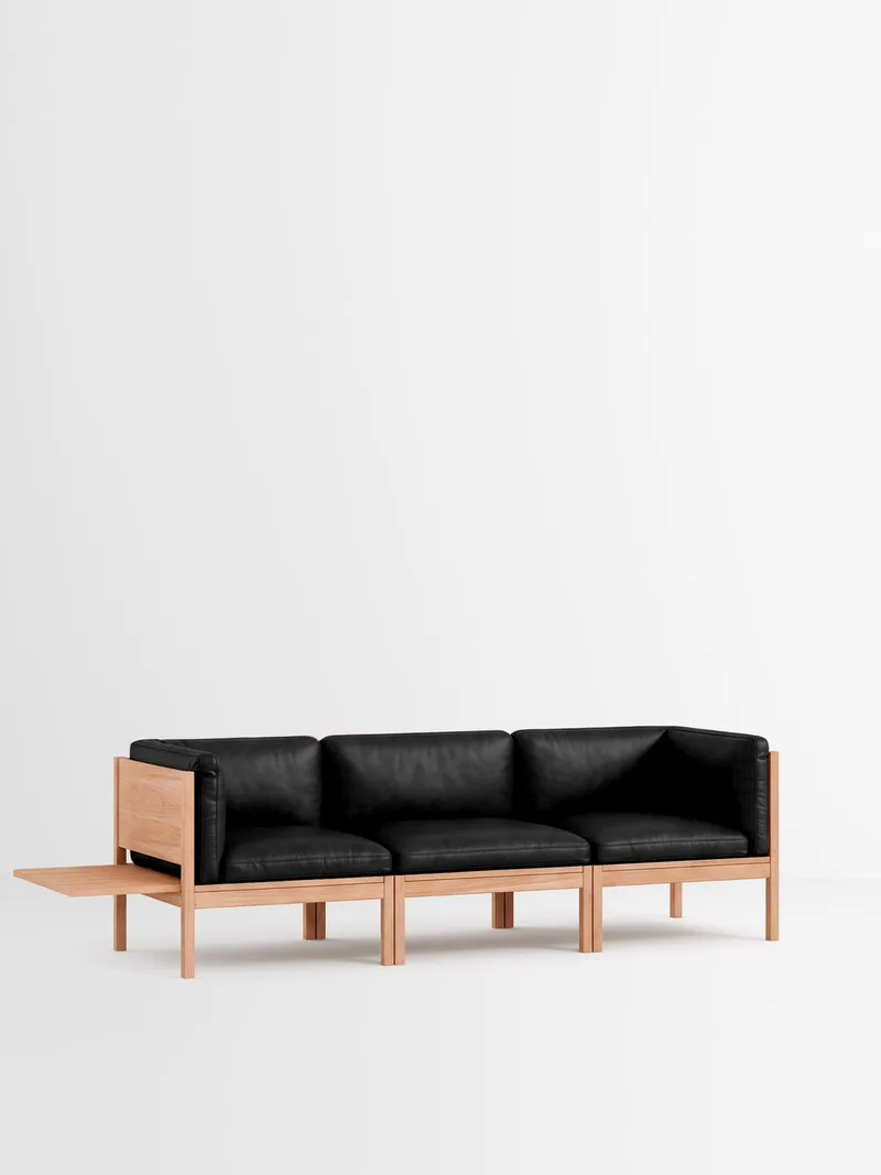 3 Seater Sofa with Sides + 1 Side Table by MOEBE in Leather, Black Leather, Oak – product photo 35 of 35