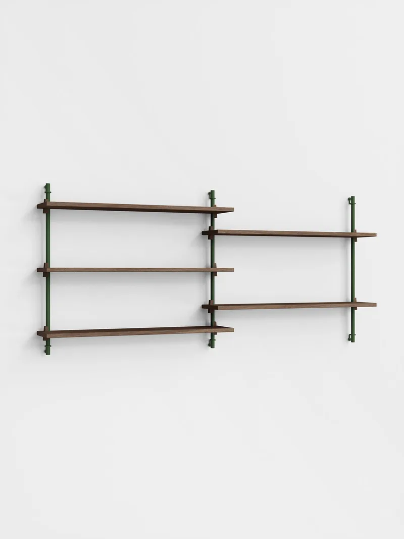 Wall Shelving – ws.65.2 by MOEBE in Smoked-Oak/Pine-Green – product photo 4 of 4