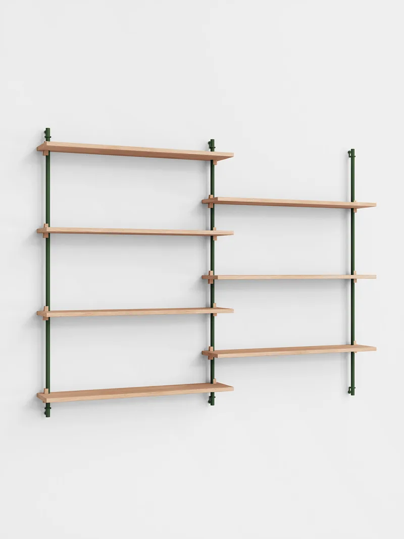 Wall Shelving – ws.115.2 van MOEBE in Oak/Pine-Green – productfoto 5 van 5