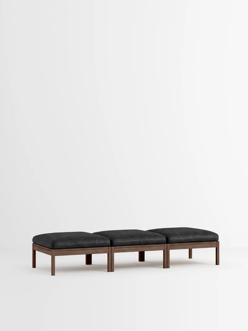3 Seater Daybed by MOEBE in Leather, Black Leather, Smoked Oak – product photo 35 of 35