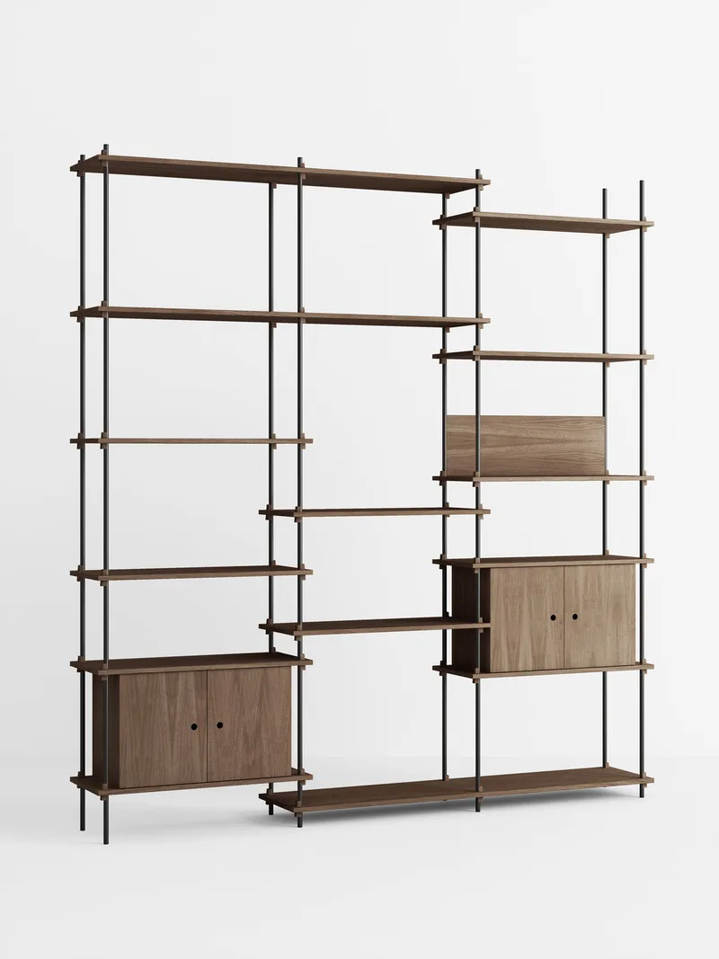 Shelving System – s.255.3.B by MOEBE in Smoked-Oak/Black – product photo 4 of 4