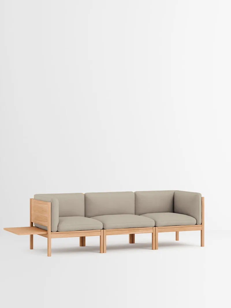 3 Seater Sofa with Sides + 1 Side Table van MOEBE in Autumn, Autumn 101, Oak – productfoto 24 van 34