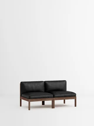 2 Seater Sofa von MOEBE in Leather, Black Leather, Smoked Oak – Produktfoto 35 von 35