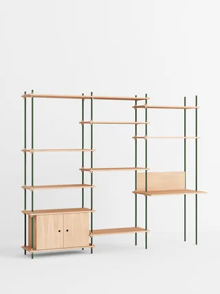 Shelving System – s.200.3.D van MOEBE in Oak/Pine-Green – productfoto 4 van 4