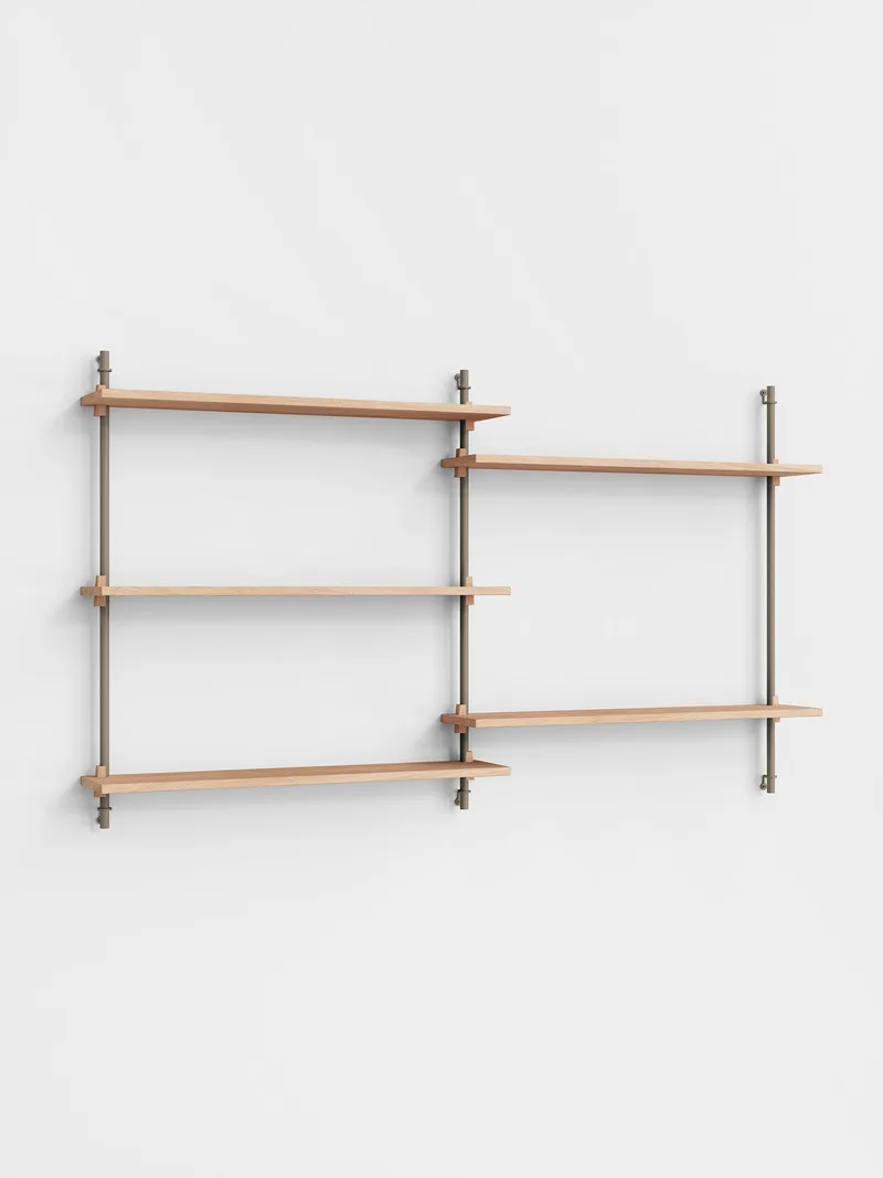 Wall Shelving – ws.85.2 de MOEBE en Oak/Warm-Grey – photo du produit 4 sur 4