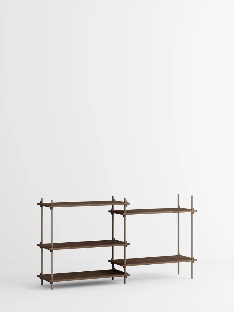 Shelving System – s.85.2.A van MOEBE in Smoked-Oak/Warm-Grey – productfoto 4 van 4