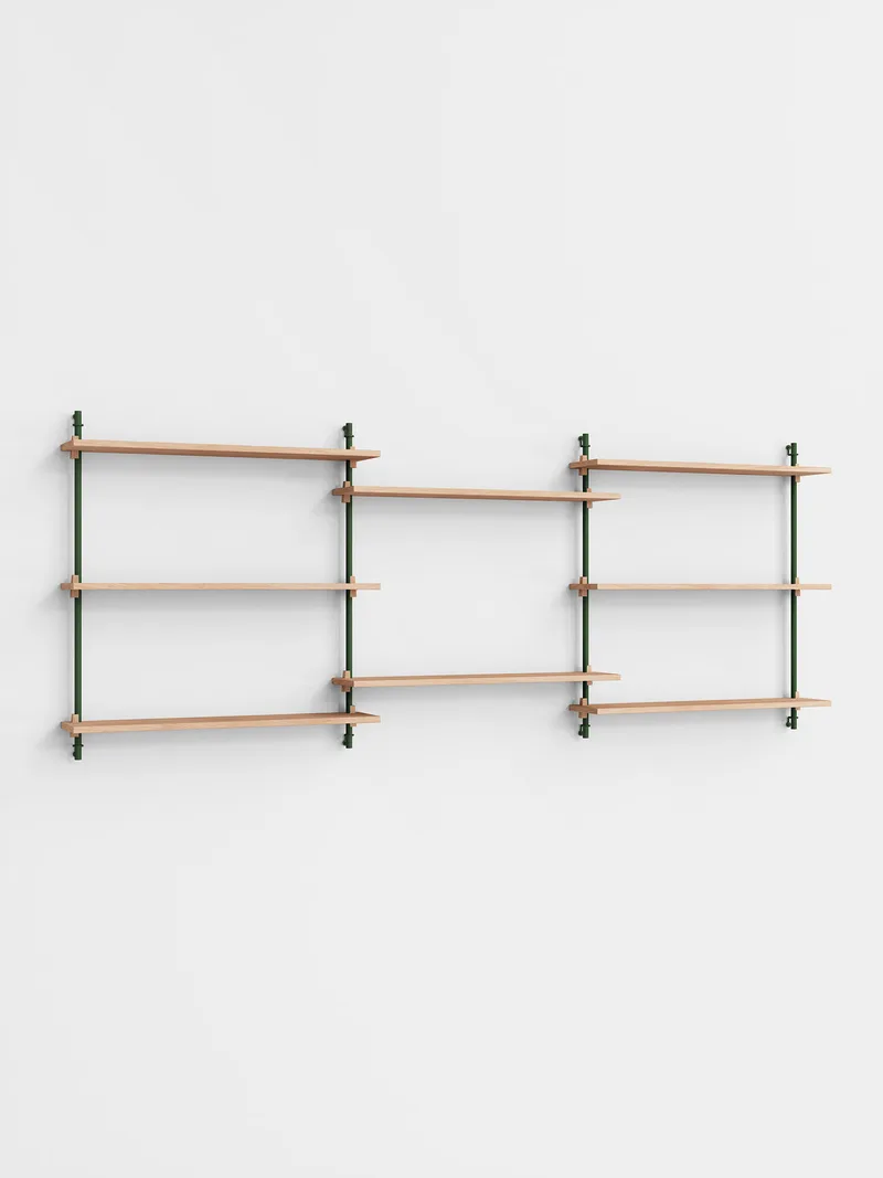 Wall Shelving – ws.85.3 van MOEBE in Oak/Pine-Green – productfoto 4 van 4