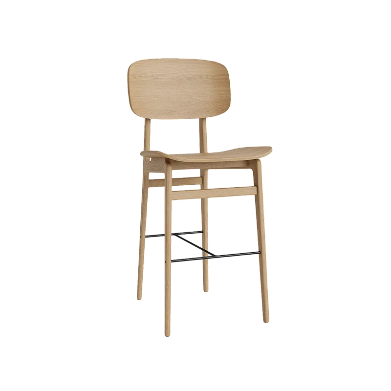 NY11 Counter & Bar w/ Backrest by NORR11 in Natural Oak, H65, None – product photo