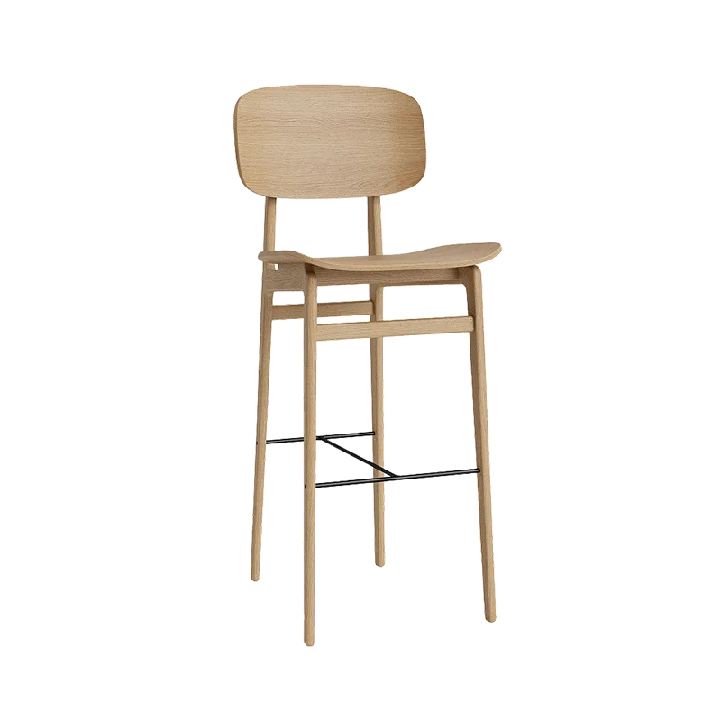 NY11 Counter & Bar w/ Backrest by NORR11 in Natural Oak, H75, None – product photo