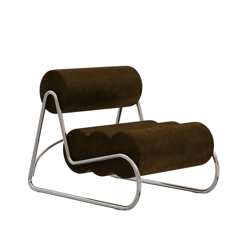 Fave Chair van NORR11 in Chrome, Alpaca 1110 – productfoto