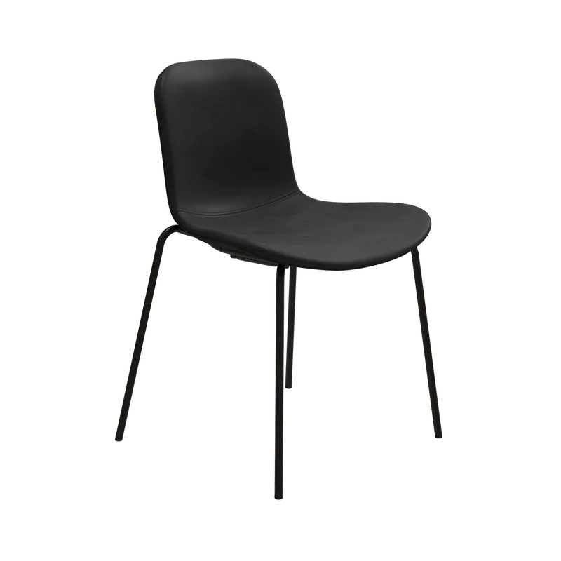 Langue Chair de NORR11 en Upholstery – Dunes Anthracite 21003, Black Steel – photo du produit