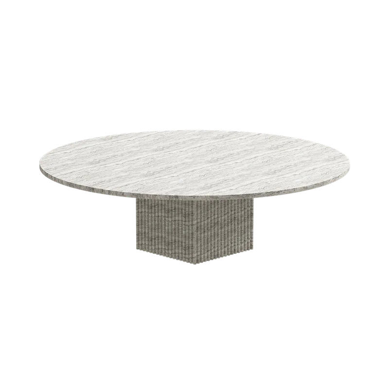 Soho Coffee Table by NORR11 in Silver Travertine, Ø 120 cm – product photo